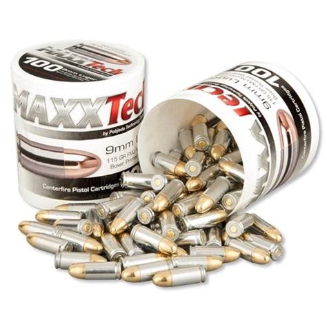 Tul Maxxtech 9mm 115 Grain Ammo FMJ Steel Case